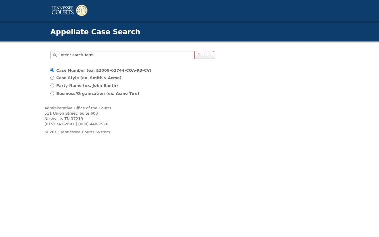 Crockett County docket search in Tennessee Public Case History