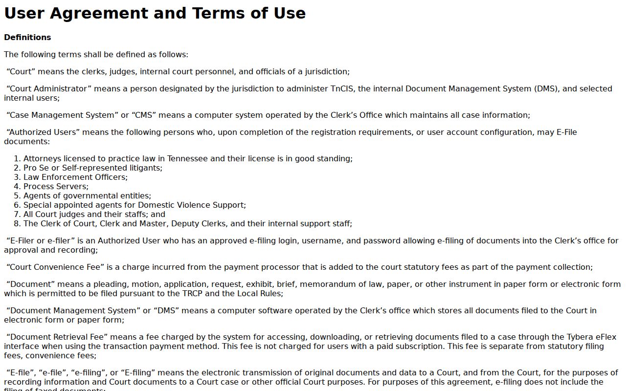 Crockett County court records eFlex access terms