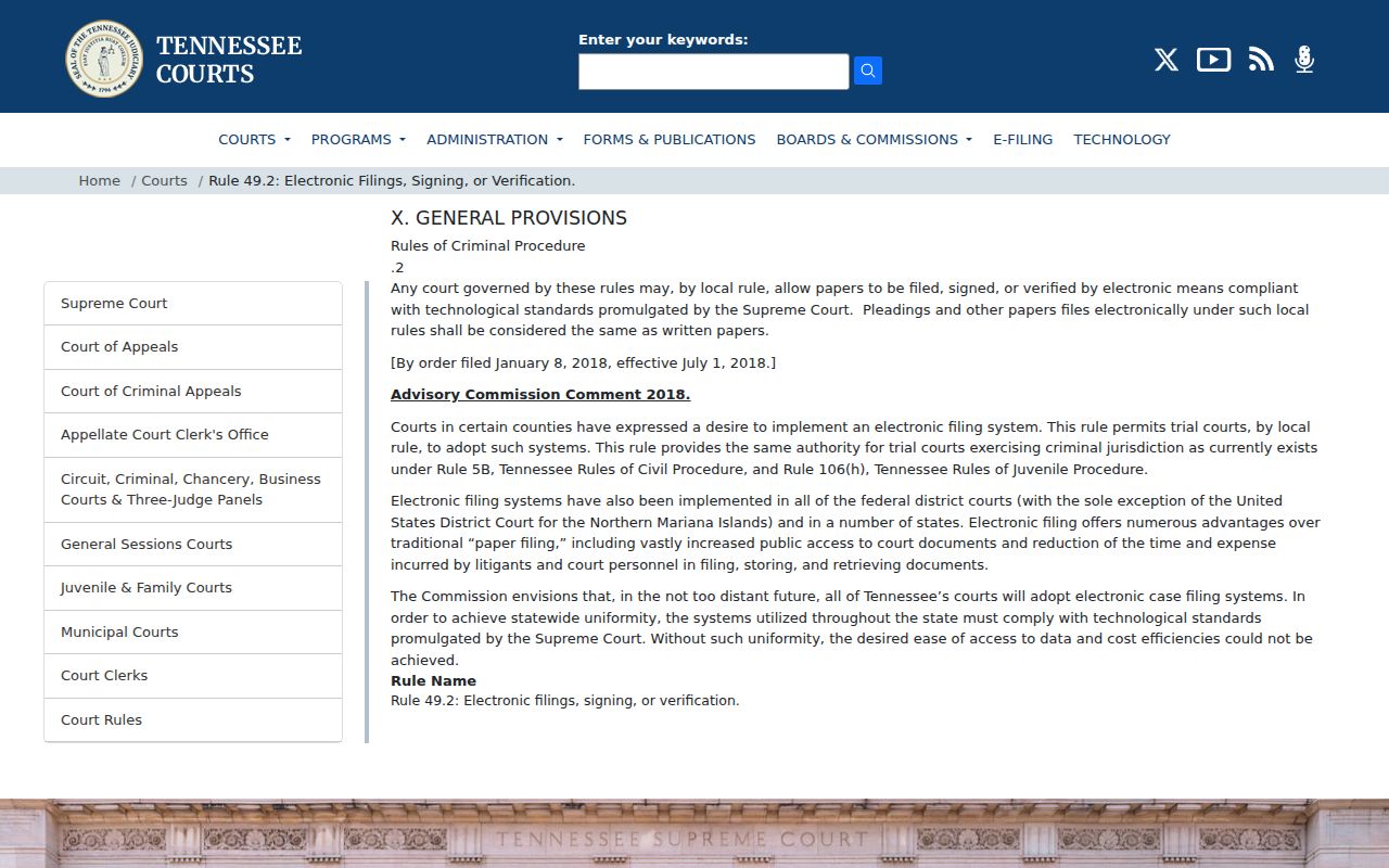 Crockett County criminal court docket filing rule