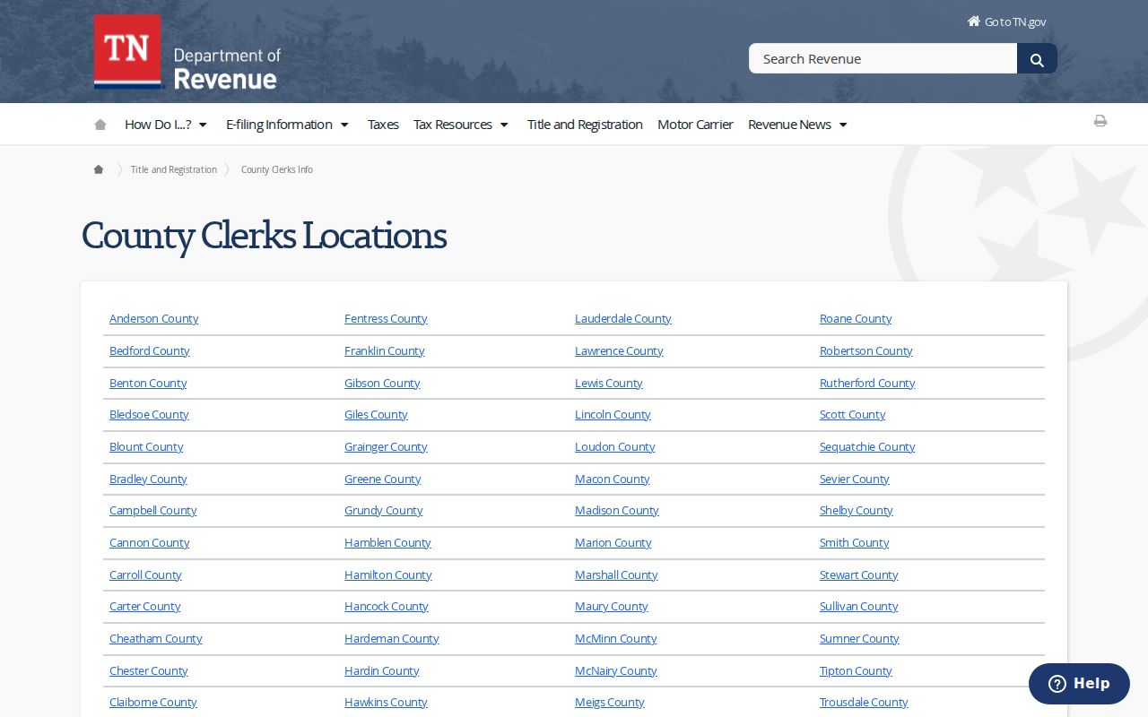 Crockett County court docket state access route