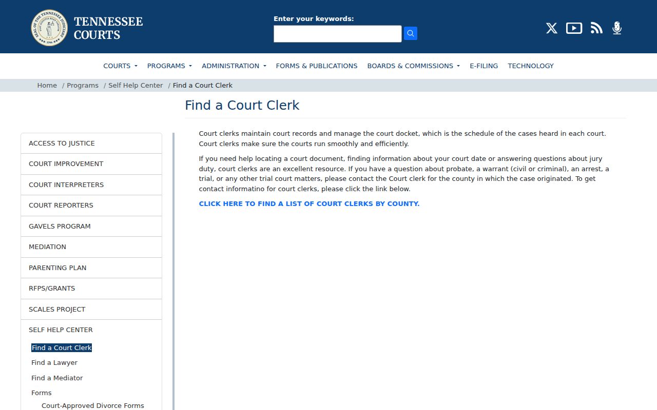 Friendship court records clerk routing guidance