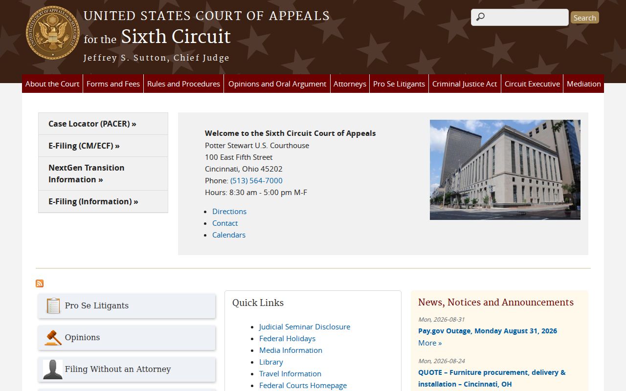 Gadsden federal appellate court records route